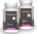 Mountain Peak Nutritionals Permeable Gut & Digestive Support Combo Pack - Gut Lining & Gastro 내장 건강 - 효소, Probiotics & Nutritional Support - 90 채식 캡슐 각각