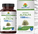 Brieofood 유기 Alfalfa 1500mg, 45 서빙, 채식, 글루텐 무료, 90 채식 정제
