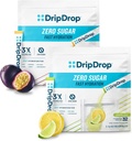 DripDrop Hydration - 전자 분말 패킷 - 레몬 라임 & 열정 과일 Zero Sugar 번들 - 64 개