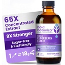 Bold Botanica Elderberry Elixir - 65x 농축 추출물 - Sugar-Free - Kid Friendly - Immune 지원을위한 Aronia Berry가있는 Black Elderberry Syrup - 4 Fl. Oz.