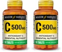 MASON NATURAL 비타민 C 500 mg - 건강한 면역 체계, 산화 방지제 및 정유성, 100개의 정제 (포장의 2)를 지원합니다