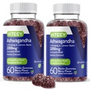 Viteey Ashwagandha Gummies with Ginseng & Lemon Balm - Mood, Calm & Stress Support Ashwagandha 보조 식품 - Vegan, 글루텐 - 무료 120 개
