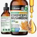 BIO KRAUTER Cordyceps 버섯 추출물 - Cordyceps Sinensis 액체 버섯 추출물 - 서빙 당 670 mg - 채식, 알코올 및 설탕 무료 - 4 Fl.Oz.