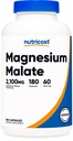Nutricost 마그네슘 말레이트 2,100mg, 180 캡슐 - 채식, 비 GMO, 글루텐 무료