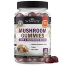 성인을위한 버섯 구미 - 10-in-1 기능 버섯 보충 Mood 및 Lions Mane 터키 테일 Cordyceps Shiitake Reishi와 초점 - Vegan, Non-GMO, 신선한 라즈베리 맛, 60 조사
