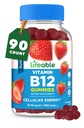 Lifeable Sugar Free Vitamin B12 Gummies | 1000 mcg | 훌륭한 Tasting B12 비타민 Gummies | 에너지, 계류 및 대사 지원 | B 12 비타민 Gummies for Men, Women, Adults | 90 구미