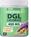 Chewable Ultra-Pure DGL Licorice 정제 4000 mg – Stomach, Gut & Intestinal 안전 – 자연적인 산 Reflux 공식 – 10:1 Deglycyrrhizinated Licorice 뿌리 추출물 – 120 Chewables