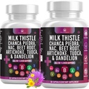 밀크 이틀 NAC Chanca Piedra Beet 뿌리 Artichoke Dandelion 뿌리 - Liver Supplement Plus Astragalus TUDCA Choline & Ginger- 120 조사