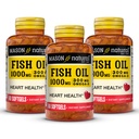MASON NATURAL 오메가,3 물고기 기름, 180의 일 공급, 합동 지원을 위한 EPA와 DHA를 가진 1000mg, 60 Softgel 알약 (3 팩)