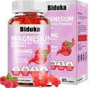 900mg 마그네슘 복합 단지 65 라즈베리 Gummies, 설탕 무료 마그네슘 글리세라이드 & 비타민 D, B6, 휴식을위한 CoQ10와 L-Threonate 칼륨 보충