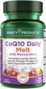 Resveratrol 녹는 100mg CoQ10-30mg Trans-Resveratrol를 가진 순수성 제품 CoQ10 매일 - 비타민 A, D3, E 및 B12 (methylcobalamin로) - 60 빠른 용해 정제