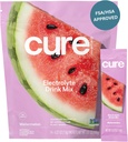 Cure Hydration | 식물 기반 전해질 음료 믹스 | 추가 설탕 | FSA-HSA | 코코넛 워터로 만든 탈수 릴리프 파우더 | 비 GMO | Vegan | 파우치 14개