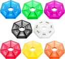Ponpon 8pcs 알약 홀더 상자 7-Sided 휴대용 비타민 홀더 상자 알약 주최자 의학 플래너 (8 Corlor)