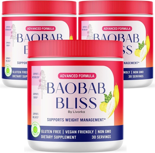 (3 팩) Baobab 블리스 분말, Baobab 블리스 유기 분말, Baobab 블리스 분말 모든 천연 섬유 보충교재, Baobab 블리스 과일 분말, Baobab 블리스 분말 유기 검토, 3 달 동안 90의 서빙