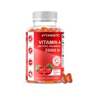 비공식 설탕 무료 비타민 A 25000 IU Gummies (Retinyl Palmitate) - 자연적인 딸기 풍미 - 120 Pectin 기반 구미 (1 병)