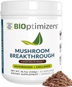BIOptimizers 버섯 커피 대안 – 초콜릿 음료 – 사자 Mane, Chaga, Reishi + 초점, 에너지 및 Gut 건강을위한 콜라겐 펩티드 – Adaptogenic 버섯 & MCT 분말 – 30 서빙
