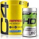 C4 Ripped & SuperHD, Thermogenic 번들, C4 Ripped Pre 운동 분말, ICY Blue Razz 30 서빙 + SuperHD Capsimax 및 녹차 추출물, 60 서빙