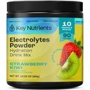 KEY NUTRIENTS Multivitamin Electrolytes Powder No Sugar - Juicy Strawberry Kiwi Electrolyte Powder - 내구시간 및 에너지 보충 - 하이드로 션 파우더 - 열량 없음 - 90 서빙 - 미국에서 제조