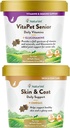 NaturVet – 고양이를위한 스킨 & 코트 플러스 오메가 – 60 소프트 체스 | 지원 건강한 피부 & 광택 코트 | & VitaPet Senior Daily Vitamins for Cats, Essential Minerals, 90 g, 60 Count