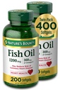 자연의 현상 물고기 기름, 360mg Omega-3를 가진 규정식 보충교재, 지원 심장 건강, 1200mg, 200 Softgels (2의 포장)를 지원하십시오
