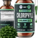 HERBIFY Chlorophyll Drop - 에너지 부스트 및 면역 시스템 지원을위한 액체 클로로필 - 미국에서 만든 - Chlorophyll Liquid Drops for Body Detox, Internal Deodorant & Enhance Skin - 2 Oz