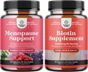 여자와 10000 mcg 순수한 Biotin 알약에 대 한 초본 Menopause 보충의 번들 & 남자 - 에스트로겐 균형에 대 한 완벽 한 - 탈모 Thinning 자연 보충교재