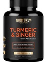 BioPerine & Ginger, Black Pepper 및 95 % Curcuminoids가있는 Turmeric Curcumin - 심장 건강을위한 높은 흡수 심황 보충제 - 비 GMO, 글루텐 무료 - 120 캡슐