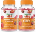 Lifeable Probiotics 5 억 어린이 + 프리 바이오 틱 섬유 어린이, Gummies 번들 - 훌륭한 타스팅, 비타민 보충, 글루텐 무료, GMO 무료, Chewable Gummy
