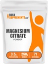 BulkSupplements.com 마그네슘 시트 레이트 분말 - 마그네슘 400mg 보충, 쉽게 흡수 - 순수 & 글루텐 무료, 봉사 당 3.5g, 250g (8.8 oz) (팩 1)