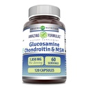 놀랄만한 수식 글루코사민 Chondroitin MSM 1850 mg의 서빙 캡슐 보충 | 비 GMO | 글루텐 무료 | 미국에서 제작 (120 개)