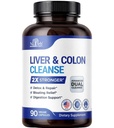 Liver Detox & Colon Cleanse - 2X Stronger - Liver Cleanse Detox & Repair - Colon Cleanser & Detox - 프리미엄 우유 이틀 보충 - 남성 및 여성 - Vegan 90 캡슐