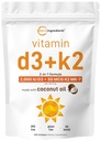 마이크로 성분 비타민 D3 2,000 IU + K2 MK-7 50 mcg, 300 Softgels | 버진 코코넛 오일 | 2-in-1 서포트 | 삼키기가 용이