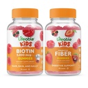 Lifeable Biotin Kids + Prebiotic Fiber Kids, Gummies Bundle - 훌륭한 타스팅, 비타민 보충, 글루텐 무료, GMO 무료, Chewable Gummy