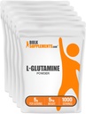 BulkSupplements.com L 글루타민 분말 - 글루타민 보충, 복구 및 구트 건강 - 살균 및 글루텐 무료, 5g (5000mg) 서빙 당, 1kg (포장 5) (11 파운드)