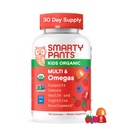 SmartyPants Organic Kids Multivitamin Gummies : 오메가 3 (ALA), 비타민 D3, C, 비타민 B12, B6, A, K & 아연 Immune 지원, Biotin, 채식, 세 과일 맛, 120 개 (30 일 공급)