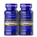 Puritan의 Pride Premium Super Strength Melatonin 10mg Sleep Aid, 사운드, 휴식 및 더 긴 수면 지원, 4 개월 공급, 120 Rapid Release Capsules, 2 Pack (패키지 May Vary)
