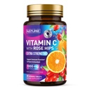 로즈 HIPS와 자연 킬레이트 비타민 C 내장 - 1000mg 면역 지원 보충 - 비 GMO, 글루텐 - 무료, Vegan - 에너지 및 교원질 부스트를위한 강력한 산화 방지제 - 오렌지 맛 - 60 정제
