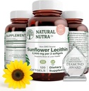 자연적인 Nutra 해바라기 Lecithin 2000 mg 보충교재, Plugged 우유 덕트 기복을 가진 Breastfeeding 엄마, 간결 & 뇌 건강 승압기, 간결 자유로운, 비 GMO, 글루텐 자유로운, 120 Softgels (3 팩)