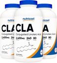 Nutricost CLA (냉각 된 Linoleic 산) 2,400mg, 240 Softgels - 글루텐 무료, 비 GMO, Softgel 당 800mg (3 병)