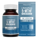 L 메틸 Folate 1000 mcg 플러스 메틸 B12 Cofactor – 활동적인 5-MTHF 모양 - 지원 계류, 메틸화, Cognition – 비타민 B9 & B12 (60의 캡슐 – 60의 서빙)의 높게 생물 활성 형태