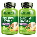 NATURELO Digestive Enzymes - 15 Enzymes Plus Ginger - 90 Vegan 캡슐 (패키지 2)