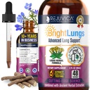Bright Lungs - Lung Detox Support Supplement는 전반적인 Lung & Respiratory Health - Grindelia, Lobelia, Licorice, Wild Cherry & More를 유지하는 데 도움이됩니다!
