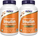 지금 보충 교재, Inulin Prebiotic 순수한 분말, 증명된 유기, 비 GMO 프로젝트 Verified, Intestinal Support*, 8 Ounce (2의 포장)