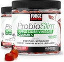 FORCE FACTOR ProbioSlim Apple Cider Vinegar Gummies, 유기 Apple Cider Vinegar 및 LactoSpore Probiotics 및 Prebiotics와 함께 2 팩 Digestion, Metabolism 및 면역 건강, 120 Gummies