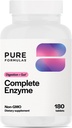 PureFormulas Complete Enzyme | Pancreatic Enzymes 1000mg (Full Strength) | 판크라틴 다이제스트 보충 교재, 아밀라제 및 립아 | 소화 지원 | 다이제스트, 소이 무료 180 태블릿