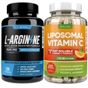 최대 강도 니트로 산화물 부스터 번들 - L-Arginine & Liposomal 비타민 C, L Citrulline, Ascorbyl Palmitate, 운동 에너지, 면역력, 슬림 룩에 자연 흡수 부스트 공식