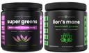 NutraChamps Super Greens 산화 방지제 & 사자 Mane 분말. 소화, 면역력 및 Adaptogen 지원