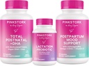 핑크 Stork 새로운 엄마 필요 번들: DHA와 Folic 산, Breast 우유 공급을위한 Lactation Probiotic + 면역 지원, Postpartum Mood + 호르몬 지원, Postpartum Essentials