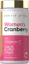 Carlyle Cranberry Pills for Women | 250 Softgels | 비타민 C와 E가있는 농축 추출물 보충 | Non-GMO, 글루텐 무료 |