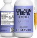 여성을 위한 액체 교원질, 300,000mcg 액체 Biotin 및 교원질은 머리, 못 성장 Glowing 피부를 위한 하락을 보충합니다 - 60ml